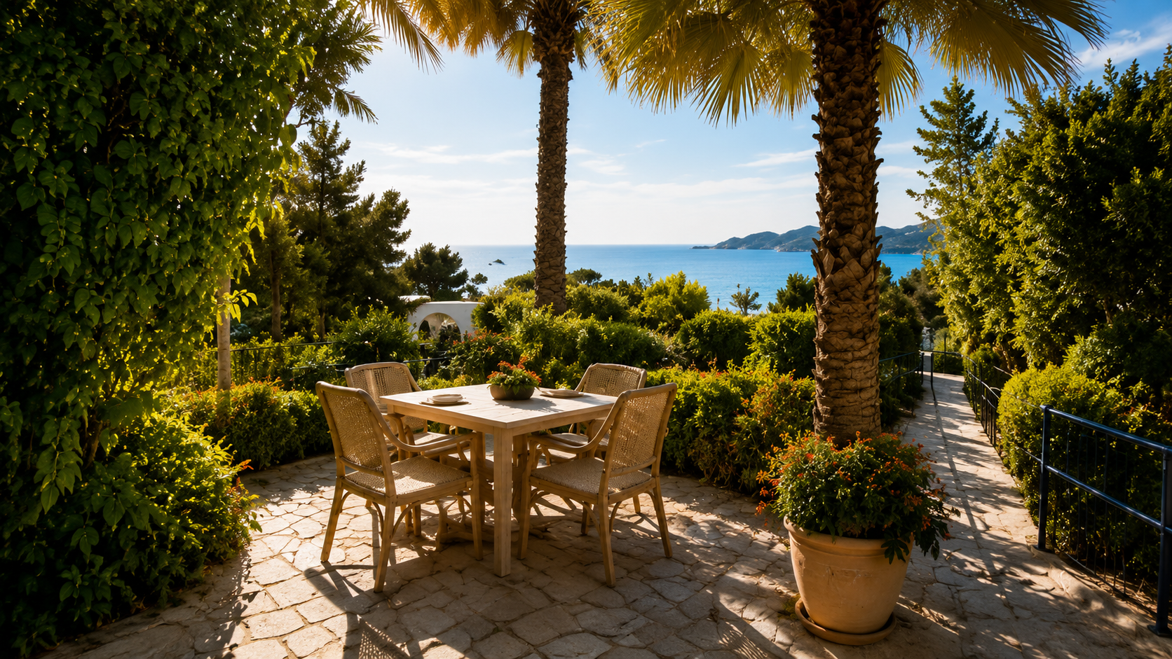 Terrazza mediterranea con vista mare